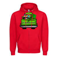 Red St Patrick's Day Truck Zipper Hoodie - Bettercallsaul