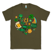 Army Green st. patrick heart doodle Classic Tee - MaliasSmallBusiness