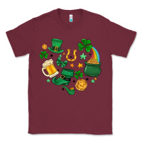 Burgundy st. patrick heart doodle Classic Tee - MaliasSmallBusiness
