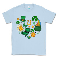 Dusty Blue st. patrick heart doodle Classic Tee - MaliasSmallBusiness