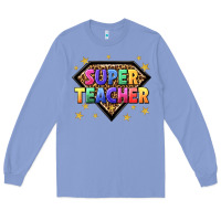 Colony Blue super teacher with leopard Long Sleeve Tee - NancyCooperArtShop