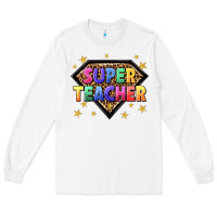 White super teacher with leopard Long Sleeve Tee - NancyCooperArtShop