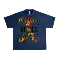 Navy minding my black owned business Urban Heavy Tee - MaliasSmallBusiness