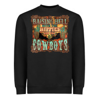 Black raising hell with the hippies and the cowboys Heavyweight Sweatshirt - NancyCooperArtShop