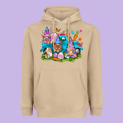 Easter Gnomies With Truck Easter Day Heavyweight Hoodie Designed By Howdyjamesfarm