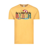 Vintage Mustard life is better at the beach Vintage Tee - MaliasSmallBusiness