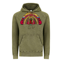 Vintage Olive lady of guadalupe rainbow Vintage Hoodie - Jasminsmagicworld