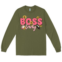 Army Green boss lady Long Sleeve Tee - MaliasSmallBusiness
