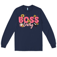 Navy boss lady Long Sleeve Tee - MaliasSmallBusiness