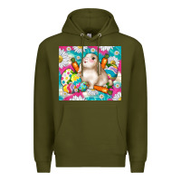 Army Green easter day rabbit Premium Hoodie - TumblerDesignByShophia