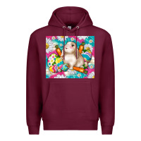 Burgundy easter day rabbit Premium Hoodie - TumblerDesignByShophia