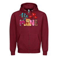 Burgundy valentine's day be mine tedybear Zipper Hoodie - RanaPortraitStore