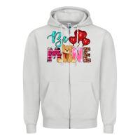 Dove Grey valentine's day be mine tedybear Zipper Hoodie - RanaPortraitStore