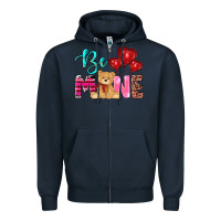 Navy valentine's day be mine tedybear Zipper Hoodie - RanaPortraitStore