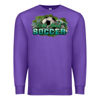 Purple Wild about Soccer Premium Sweatshirt - HowdyJamesFarm
