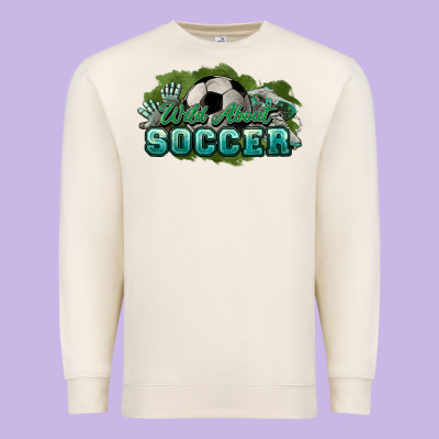 Wild About Soccer Premium Sweatshirt Designed By Howdyjamesfarm