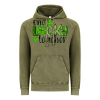 Vintage Olive st. patrick's day one lucky teacher Vintage Hoodie - RanaPortraitStore