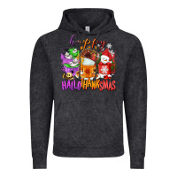Vintage Black Happy Hallothanksmas coffee cups Vintage Hoodie - NancyCooperArtShop