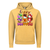 Vintage Mustard Happy Hallothanksmas coffee cups Vintage Hoodie - NancyCooperArtShop