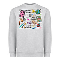 Heather Grey teacher always learning Heavyweight Sweatshirt - NancyCooperArtShop