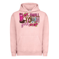 Pigment Salmon small town girl with flowers bbs Urban Hoodie - BundleAndBundleShop