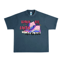 Midnight Navy walk by faith Urban Heavy Tee - MaliasSmallBusiness