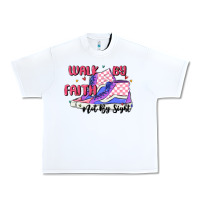 White walk by faith Urban Heavy Tee - MaliasSmallBusiness