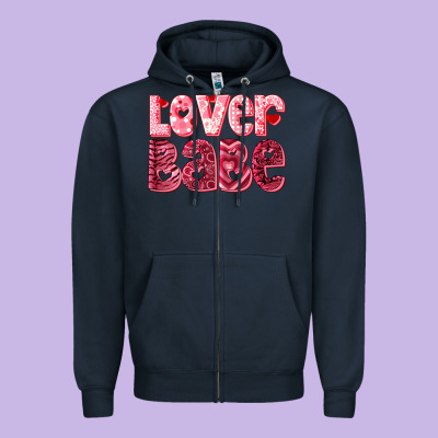 Lover Babe Zipper Hoodie Designed By Ranaportraitstore