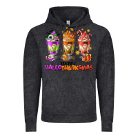 Vintage Black Happy Hallothanksmas coffee cups Vintage Hoodie - NancyCooperArtShop