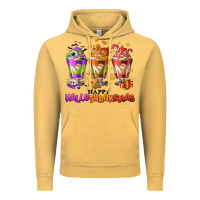 Vintage Mustard Happy Hallothanksmas coffee cups Vintage Hoodie - NancyCooperArtShop
