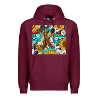 Burgundy cowhide aztec horse Premium Hoodie - TumblerDesignByShophia