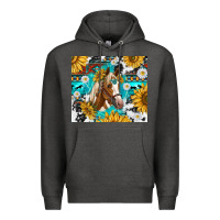 Charcoal Heather cowhide aztec horse Premium Hoodie - TumblerDesignByShophia
