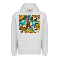 Dove Grey cowhide aztec horse Premium Hoodie - TumblerDesignByShophia