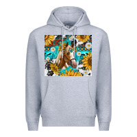 Heather Grey cowhide aztec horse Premium Hoodie - TumblerDesignByShophia