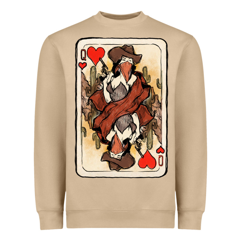 Queen Of Hearts Cowgirl Heavyweight Sweatshirt by NancyCooperArtShop | Teevron