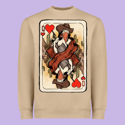 Queen Of Hearts Cowgirl Heavyweight Sweatshirt Designed By Nancycooperartshop