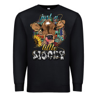 Black Just a little moody baby cow Premium Sweatshirt - HowdyJamesFarm