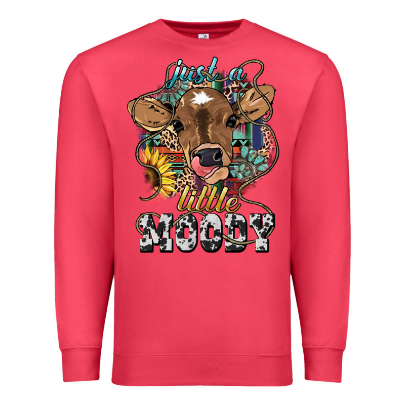 Just A Little Moody Baby Cow Premium Sweatshirt by HowdyJamesFarm | Teevron