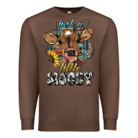 Chestnut Just a little moody baby cow Premium Sweatshirt - HowdyJamesFarm