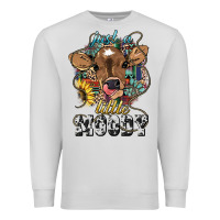 Dove Grey Just a little moody baby cow Premium Sweatshirt - HowdyJamesFarm