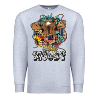 Heather Grey Just a little moody baby cow Premium Sweatshirt - HowdyJamesFarm