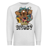 Oatmeal Heather Just a little moody baby cow Premium Sweatshirt - HowdyJamesFarm