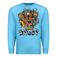 Ocean Blue Just a little moody baby cow Premium Sweatshirt - HowdyJamesFarm
