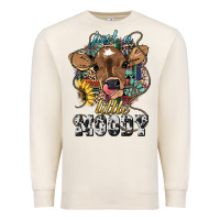 Sandshell Just a little moody baby cow Premium Sweatshirt - HowdyJamesFarm