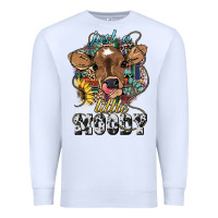 White Just a little moody baby cow Premium Sweatshirt - HowdyJamesFarm