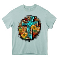 Arona western turquoise's leopard cross  wooden aztek sunflowers background Heavy Core Tee - BarkalooDesign