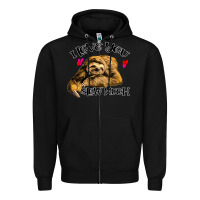 Black Valentine Sloth, I Love You Slow Much Zipper Hoodie - Bettercallsaul