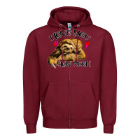 Burgundy Valentine Sloth, I Love You Slow Much Zipper Hoodie - Bettercallsaul