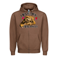 Chestnut Valentine Sloth, I Love You Slow Much Zipper Hoodie - Bettercallsaul