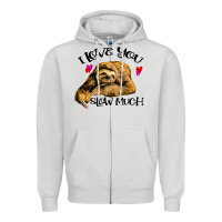Dove Grey Valentine Sloth, I Love You Slow Much Zipper Hoodie - Bettercallsaul
